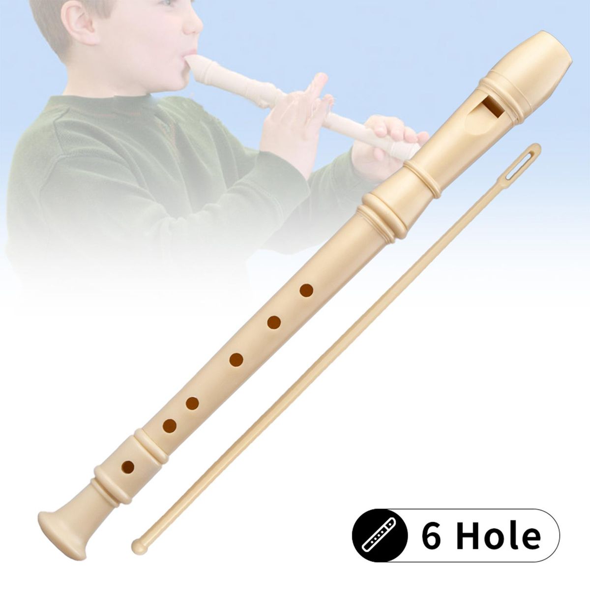 Plastic Recorder Soprano Flute Musical Instrument For Kids 6 Hole