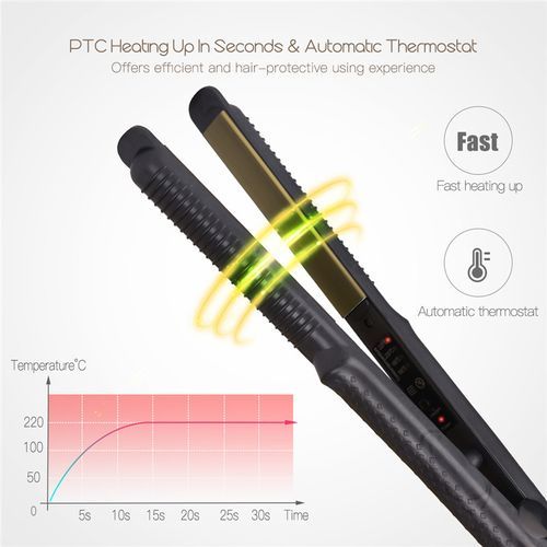Professional Tourmalin Ceramic Flat Iron Hair Straightener Anion Titanium Plate Fast Heat