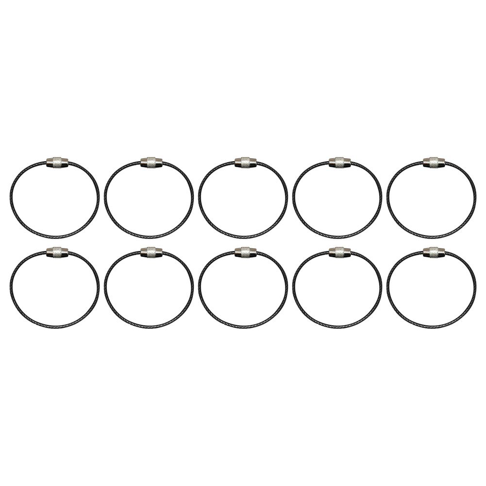 5/10Pcs Durable Steel Wire Rope Ring Connector-Black