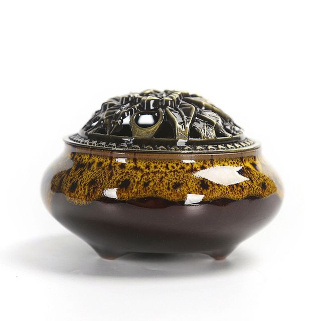 Ceramic Incense Burners Portable Porcelain Censer Buddhism