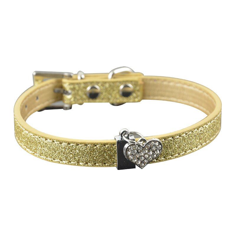 7 Colors 2 Sizes Bling Leather Dog Collar Heart Assessory Small Dog Puppy Collars