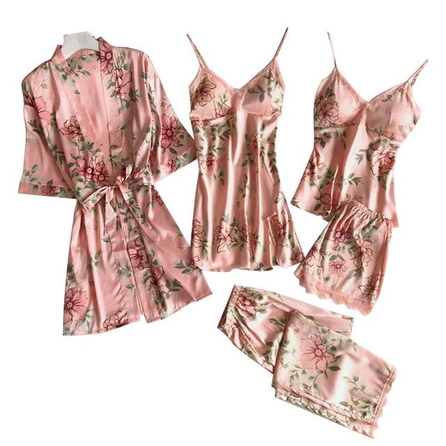 Women's Pajamas Clothing Embroidery Sleep Lounge Pyjama Pyjamas Set