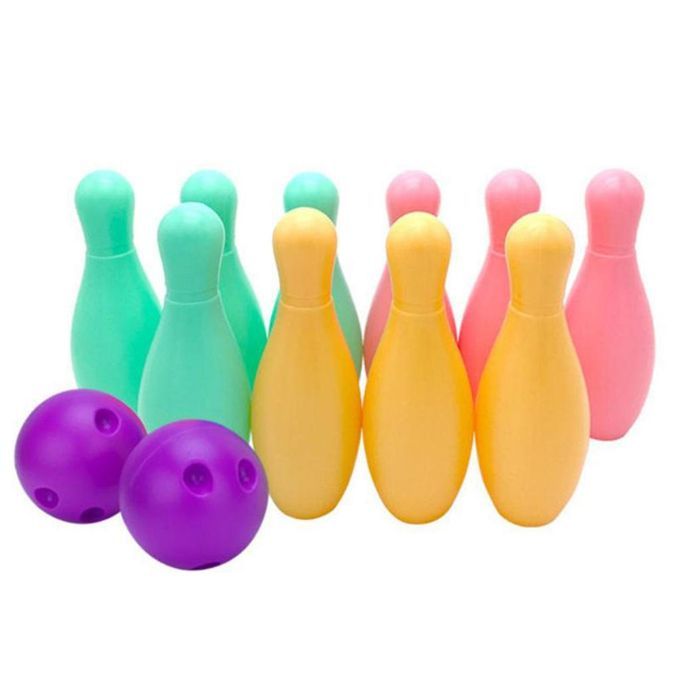 Plastic Bowling Balls Set For Kids School-age Child Indoor 10 Pin 17cm