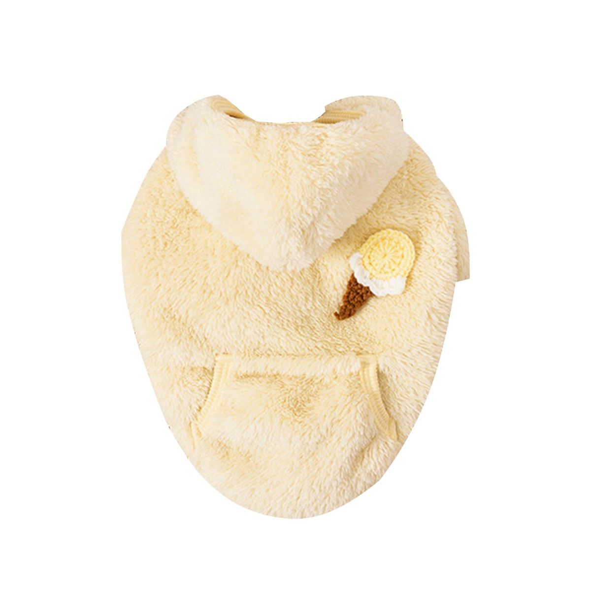 Dog Jacket Cartoon Pet Hoodie Jacket Winter Clothes Light Yellow