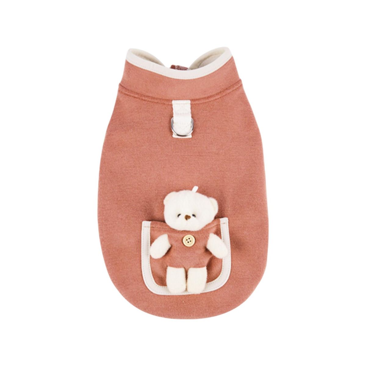 Pet Vest Three-dimensional Pocket Bear Decor Dog Puppy Winter Vest Clothes Red
