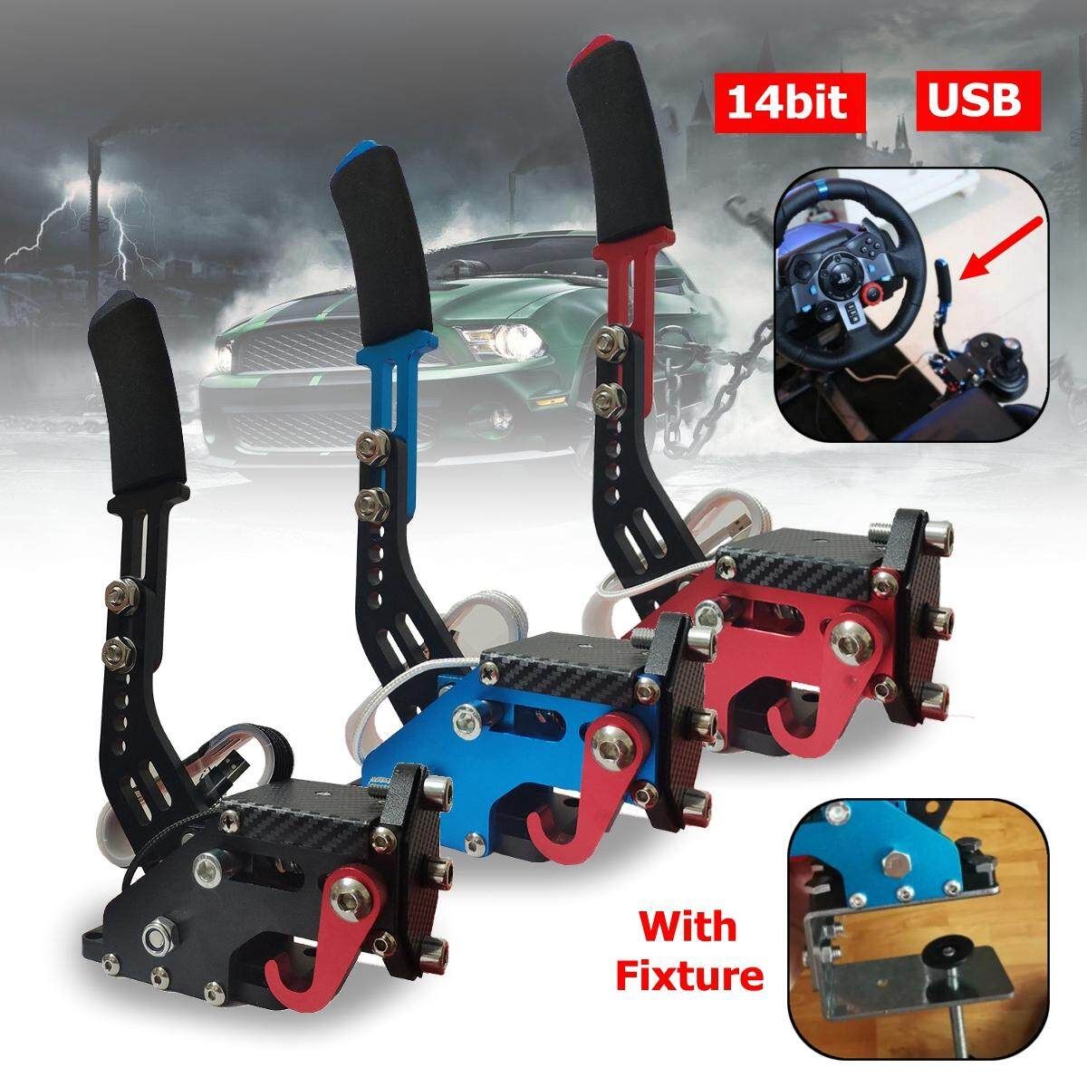 USB Handbrake SIM 14Bit W/Clamp For Racing Games G25/27/29 T500 FANATECOSW DIRT-Black Black (black)