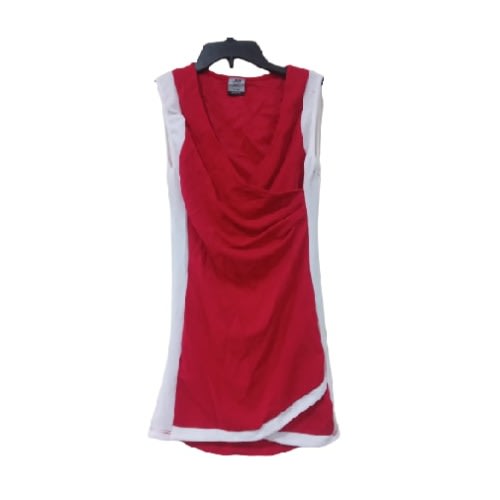 Women's Short Dress- Red And White Sided