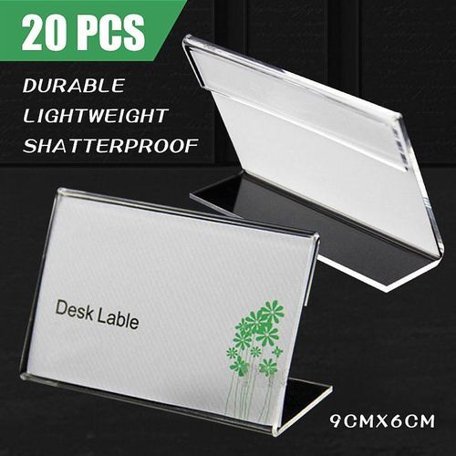 20pcs Acrylic Name Card Display Holder Label Price Sign T
