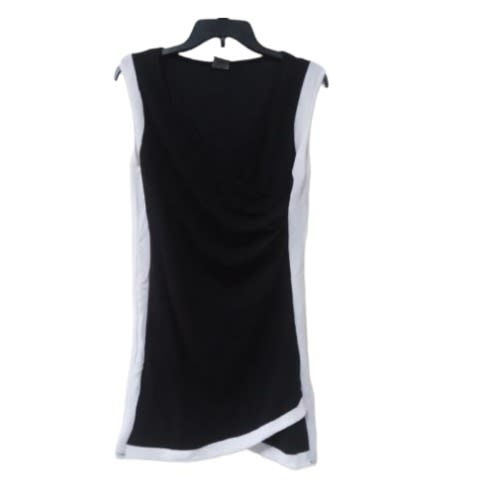Young Women's Short Dress- White Sided Black