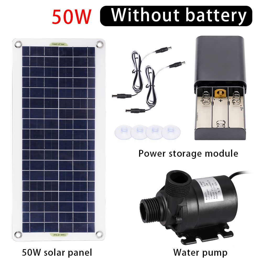 12V 800l/h Brushless Solar Cell Water Pump 50W Solar Panel For RV Boat Car Outdoor Battery Supply