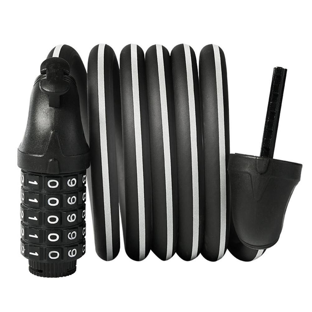 Bike Lock 5 Digit Code Combination Bicycle Security Lock Steel Cable Spiral Bike Cycling Bicycle Lock