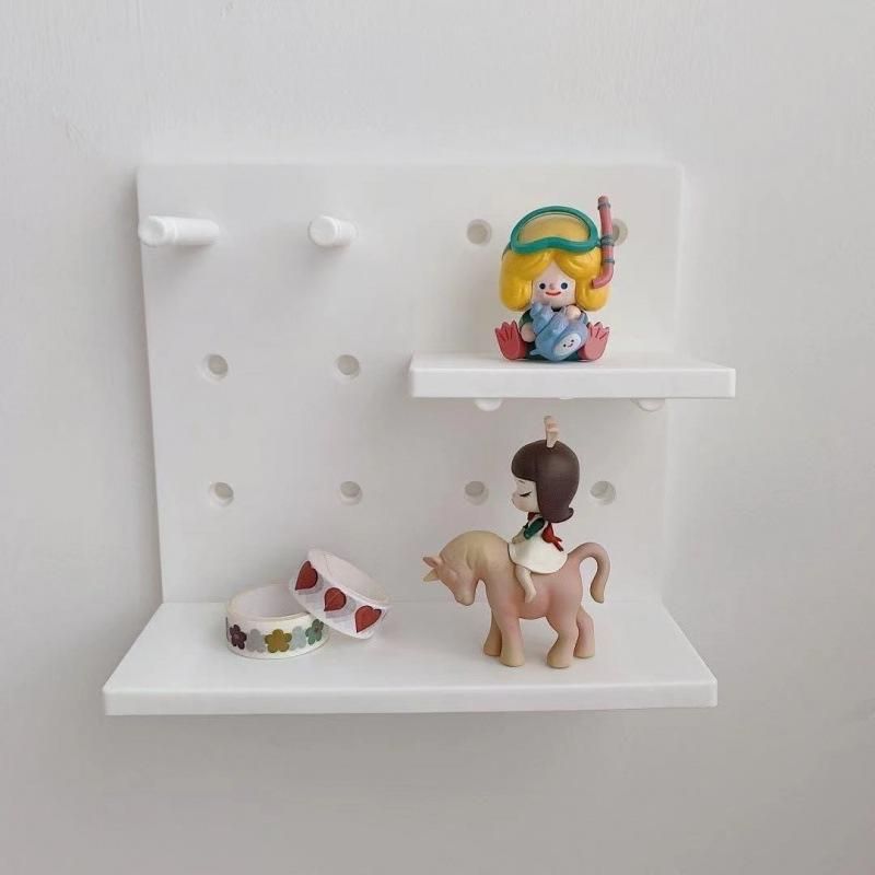 Kawaii Organizer Hanging Wall Storage Rack Sh 10pcs/set Decoration Creative Hole Board Bathroom Hair Band Small Objects Racks