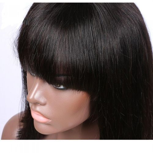 180 Density Short Straight BOB Wigs With Fringe