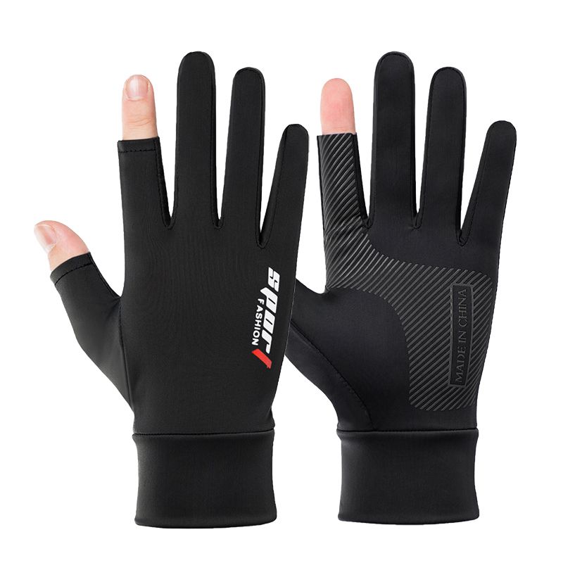 Men Cycling Gloves Ice Silk Non-Slip Outdoor Sports Fishing Anti-UV Protective