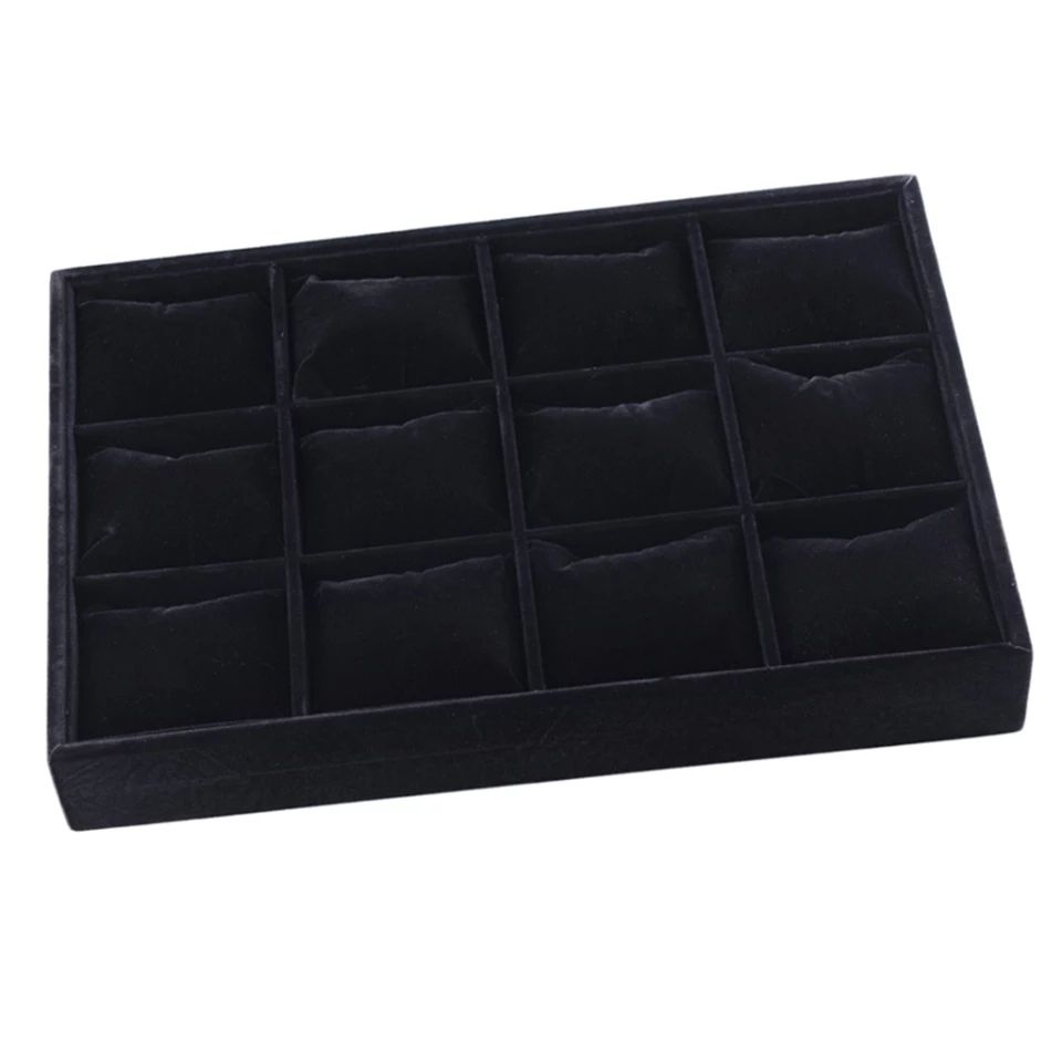 12 Grid Velvet Bracelet Watch Box Storage Display Organizer
