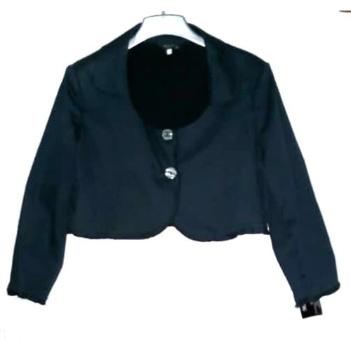 Women's Cropped 3/4 Sleeve Collared Bolero Blazer
