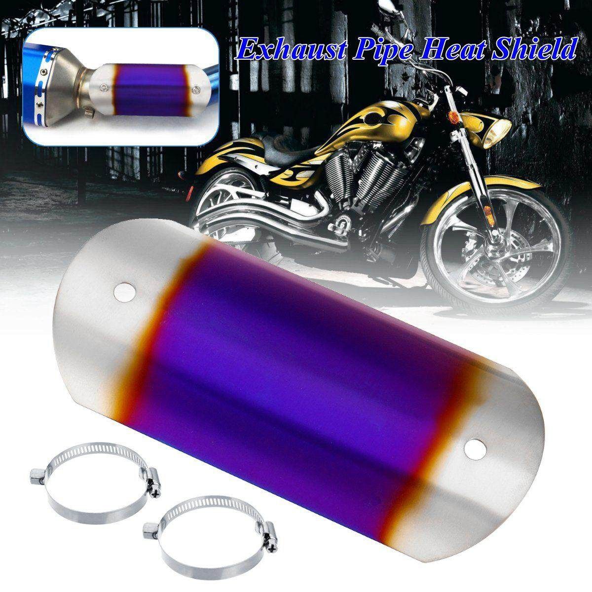 Grilled Blue Exhaust Muffler Pipe Heat Shield Cover Heel Guard Universal