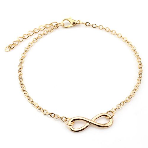 Women Fashion 8-Shape Bracelet Barefoot Anklet Chain Foot Jewelry Gift-Gold