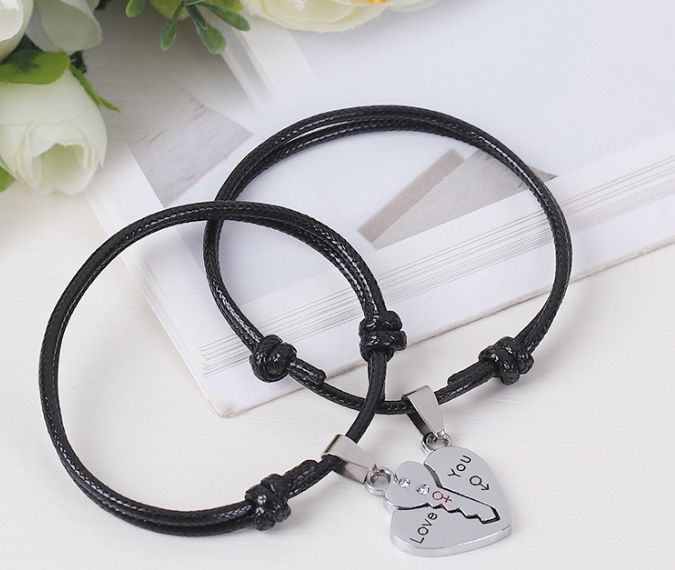 Braided Couple Bracelet One Pair Girlfriend Silver
