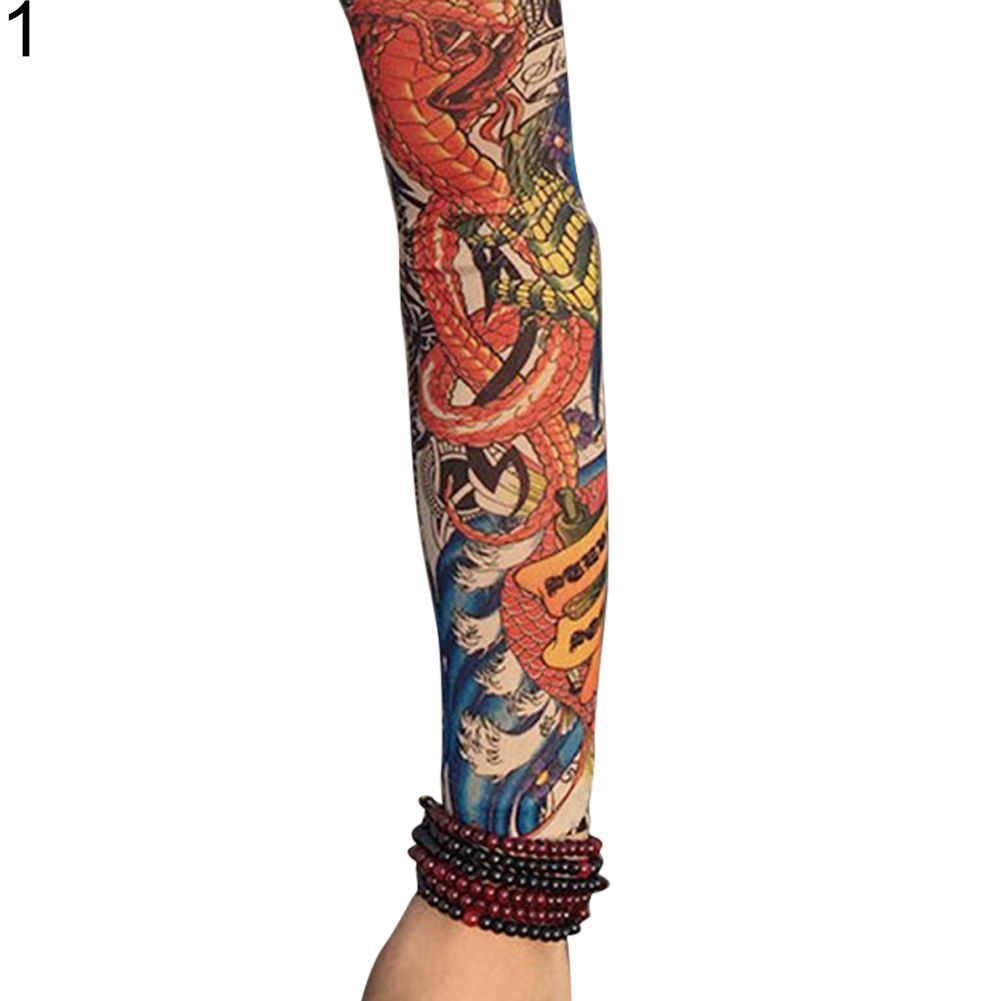 1Pc Outdoor Anti-sunlight Sport Tattoo Arm Sleeves-1#