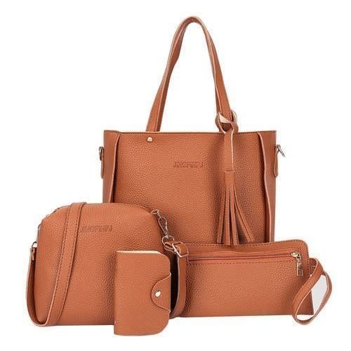 Ladies  Handbag - Set of 4 - Brown