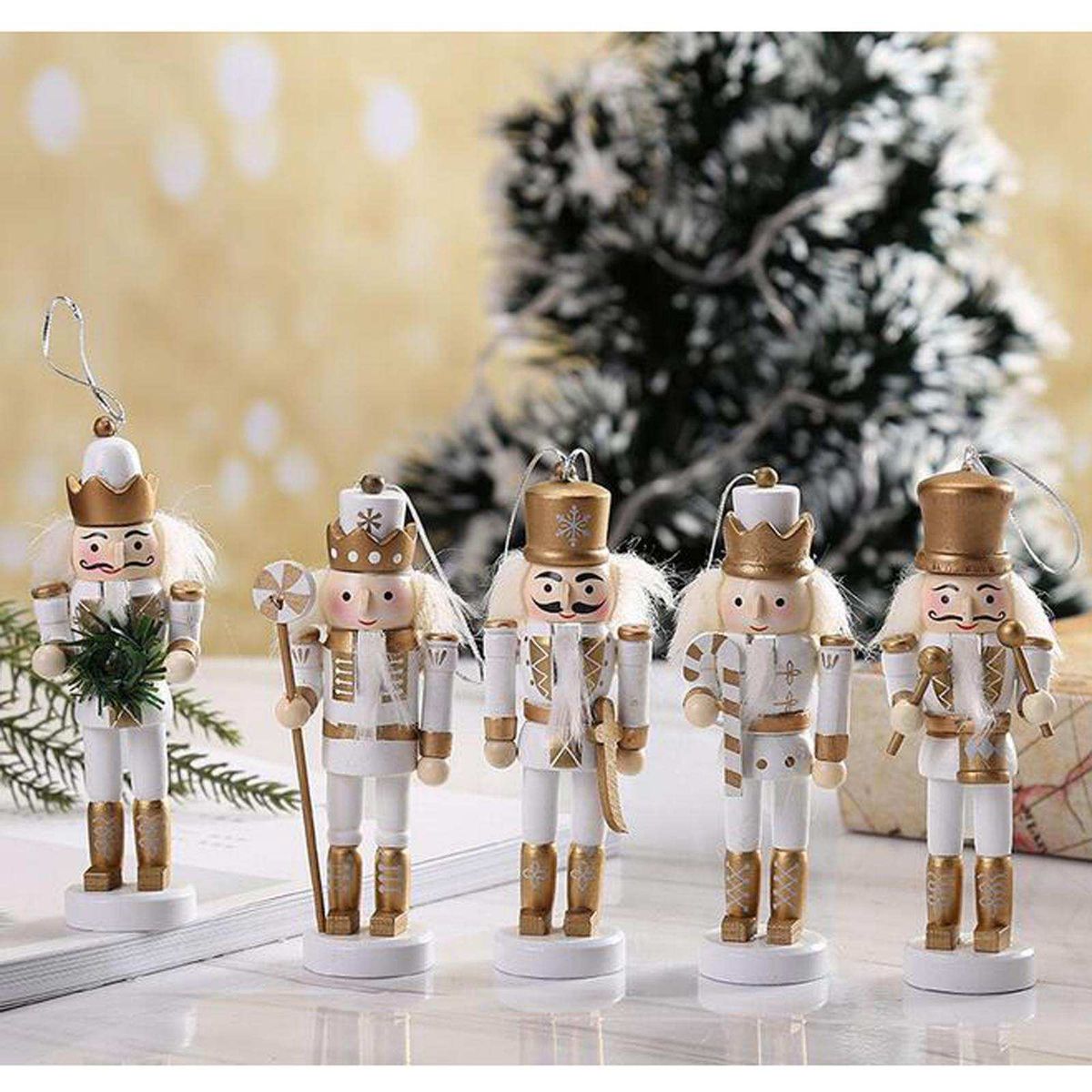 3x 5 / Set Christmas Nutcracker Soldier Home Decor Wooden