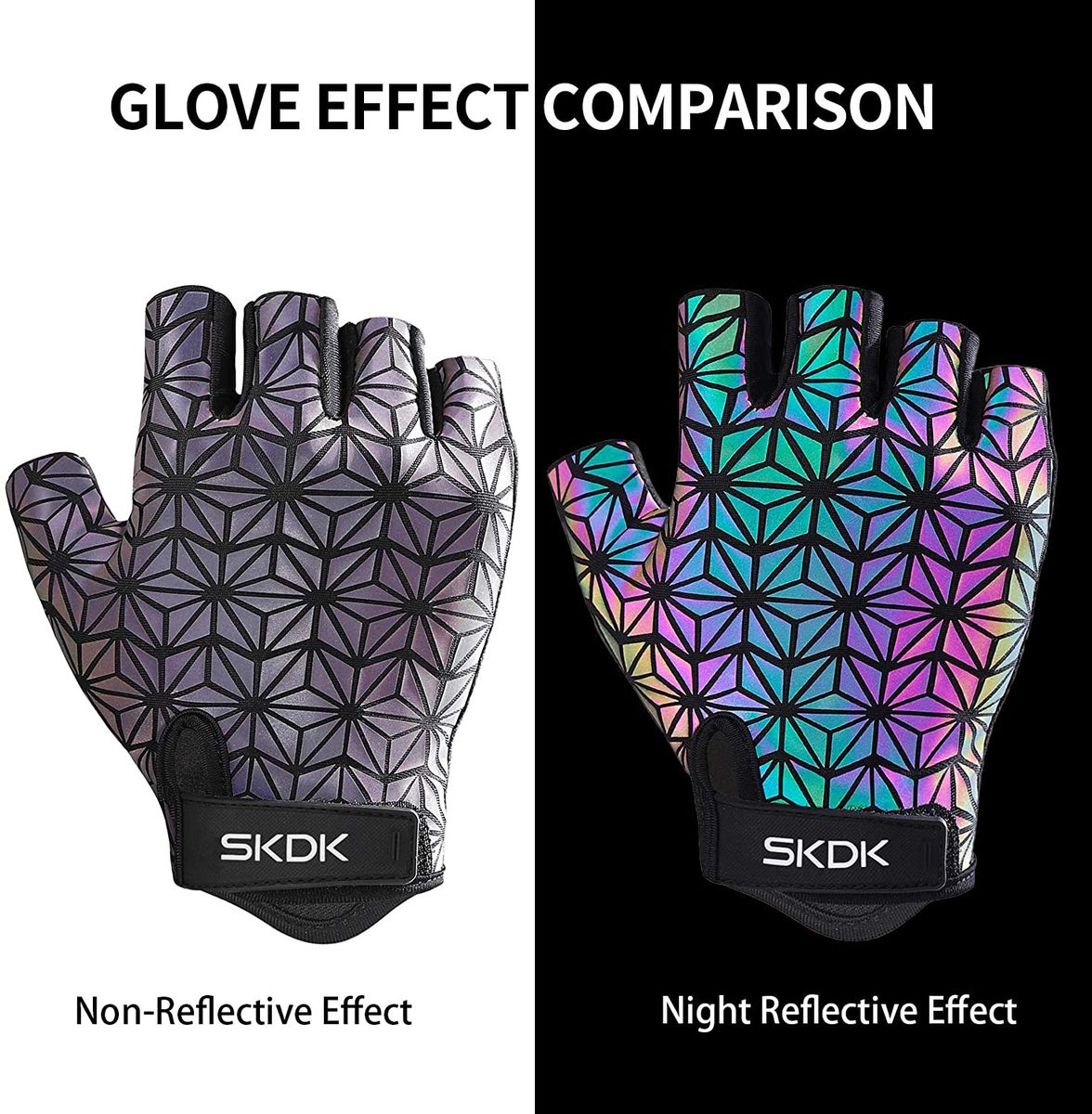 Reflective Half Finger Breathable Fitness Gym Exercise Glove Cycling
