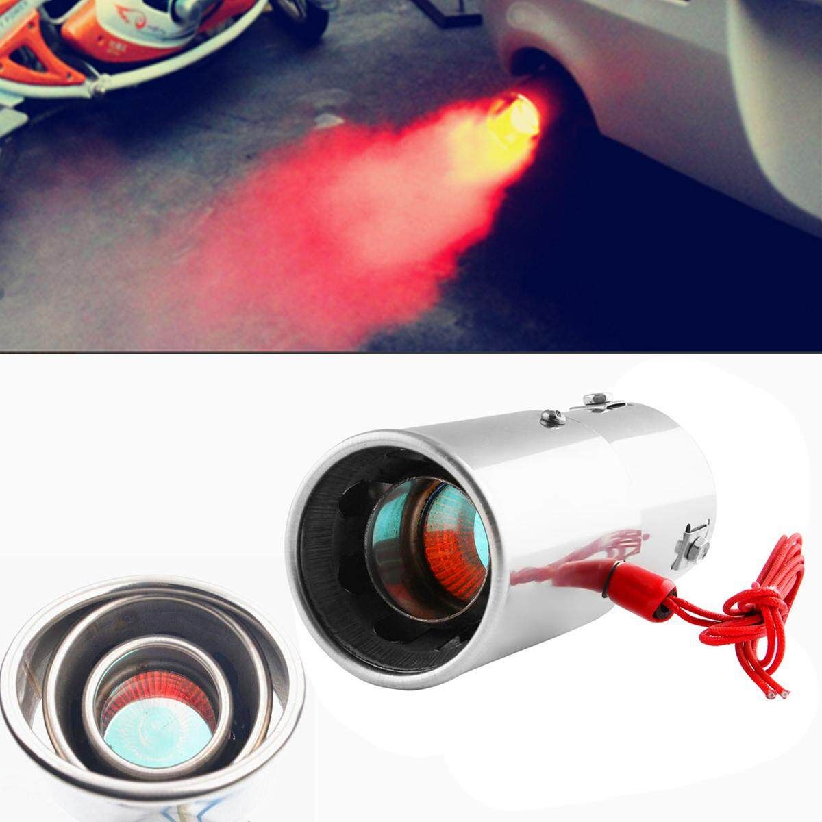 Superb Car LED Exhaust Pipe Spitfire Red Light Flaming Muffler Tip Universal