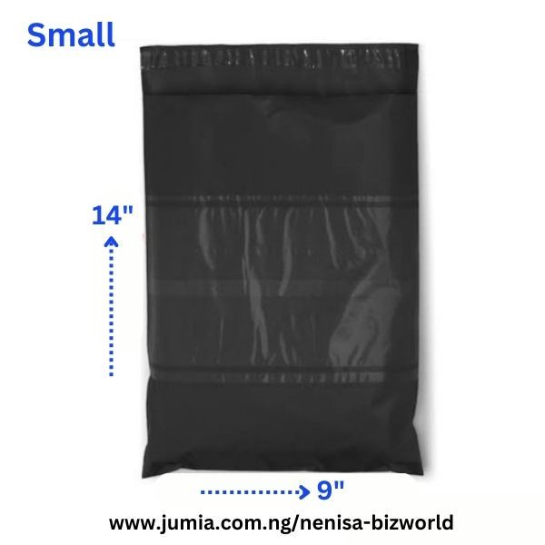 Black Courier Bags / Courier Nylons /Poly Mailer Bags-Invoice Pocket 1000pcs-A4-23x36cm-9/14 Inches