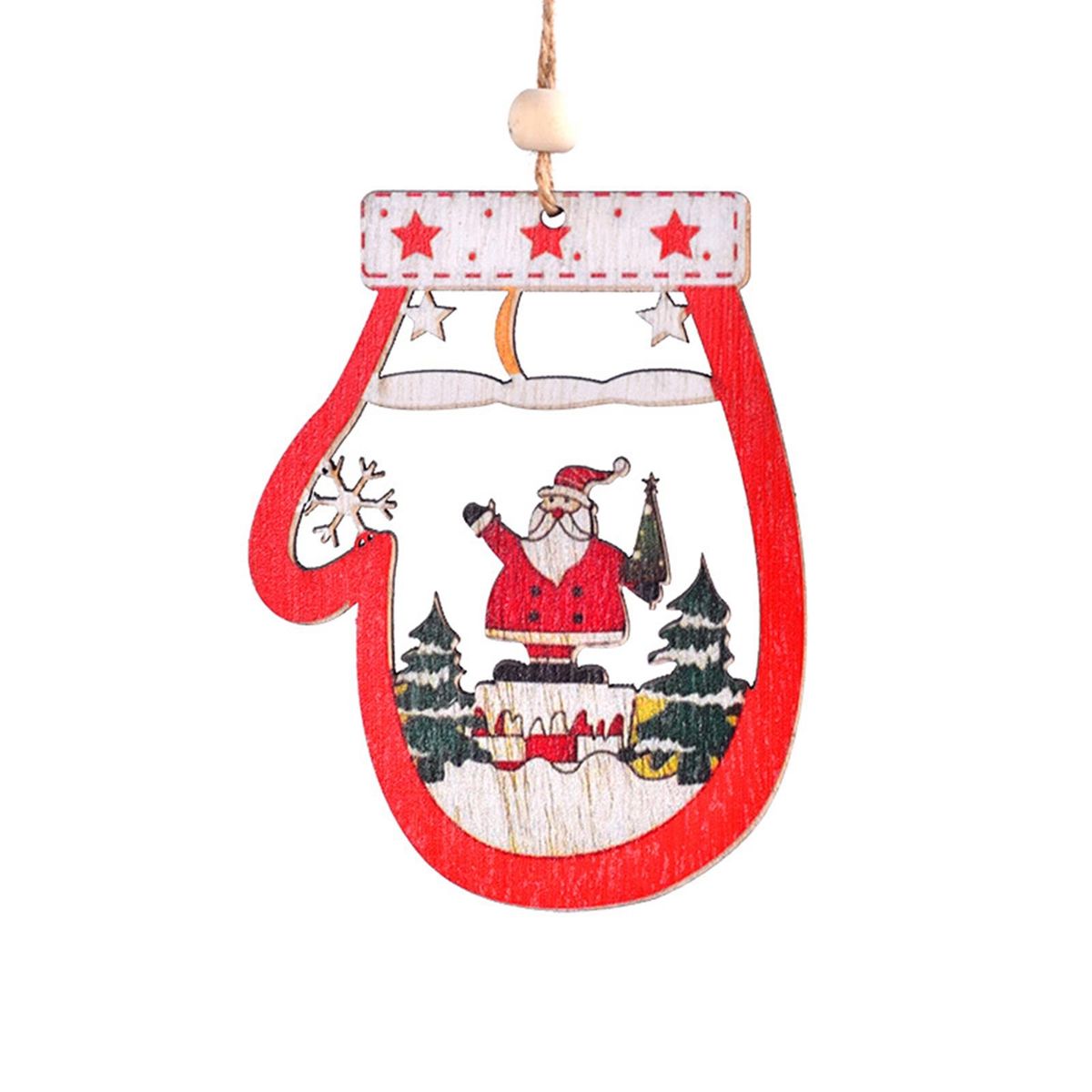Christmas Tree Pendant Hollow Out Color Drawing Cartoon-A