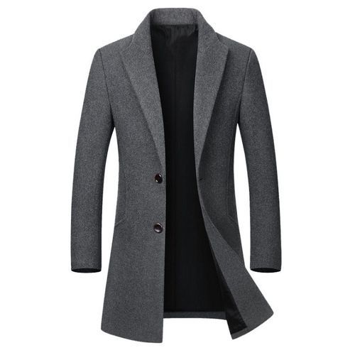 Men's Long Cotton Collar Trench Coat