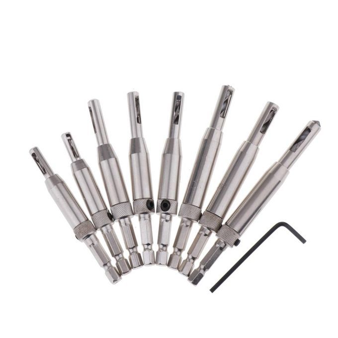 8/9x Door Self-centering Hinge Hole Open Drill Bit Twist Wood 9Pieces