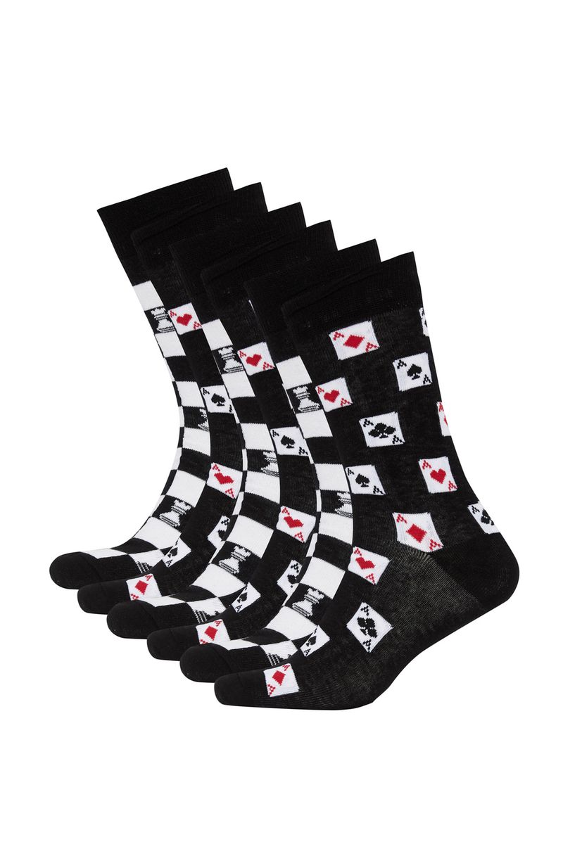 6 Piece Man Casual High Cut Socks - Karma