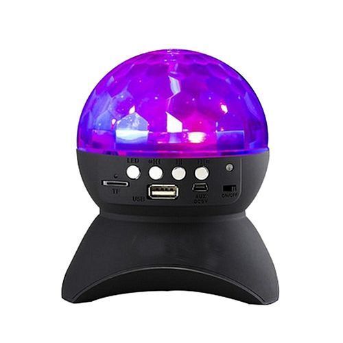 Party/ Disco DJ Bluetooth Speaker With Built-In Light Show,Stage Studio Effects Lighting, RGB Color Changing, LED Crystal Ball Auto Rotating, With Music Player For TF Card,black HT-S