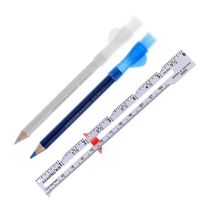 3Pcslot Tailor Chalk Pencil With Brush Double Heads Metal Sewing