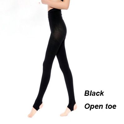Women Slim Stockings Therapeutic 20-30 MmHg Rehabilitation 680D Shaper Leg Thin Compression Tights Lycra Hose Black-Open Toe