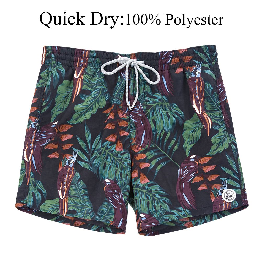 Mens Swim Shorts Quick Dry Beach Board Shorts With Mesh-Quick Dry
