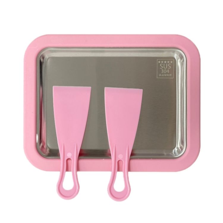 Fried Yogurt Machine Stainless Steel Pink 22.5x17.5cm