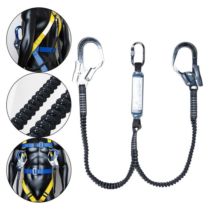 Safety Harness Belt Fall Protection 25KN Elastic Double Belt Buffer