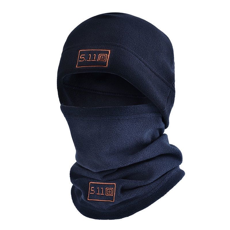 Winter Polar Coral Fleece Balaclava Men Face Mask Neck Warmer Beanies Thermal Head Cover Tactical Military Sports Scarf Ski Caps Navy Blue Set