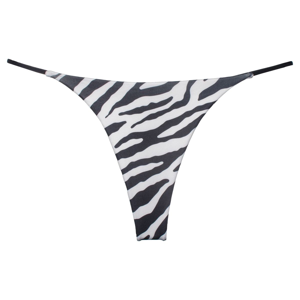 Zebra-stripe-Womens Low Rise Bikini Bottom Beach Sunbathing T-back Swimwear