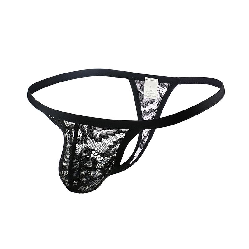 Black-Men Penis Y Lace G String Underwear Men's Sissy Mini T-back Tanga