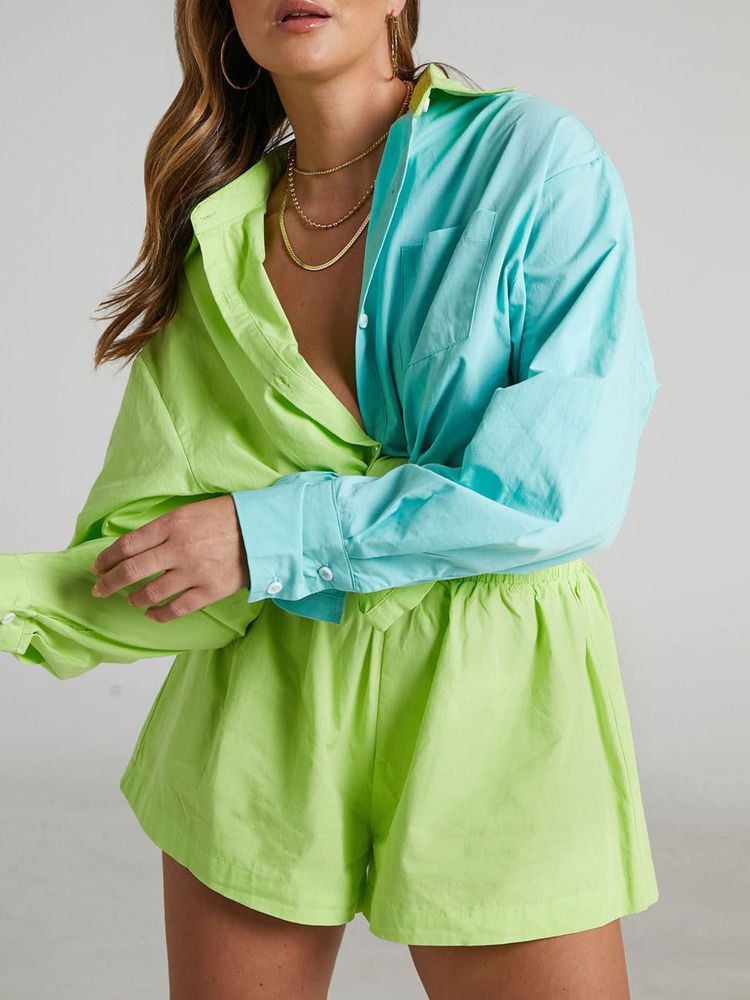 (Grass Green)Women Sets Cothes 2022 Two Piece Set Thin Cotton Linen Blouses And Shorts Women Suits Loose White Waisted Shorts Soft Girl Shirt GRE