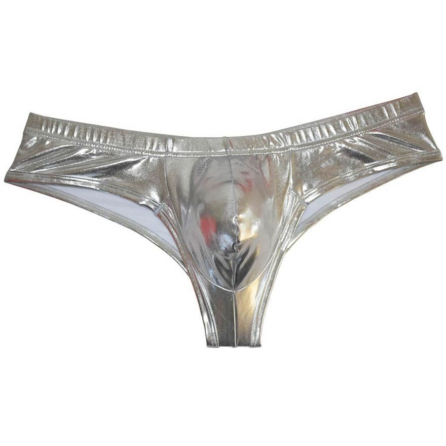 Men 1/2 Coverage  Cheeky  Cut Underwear Male  Shiny Elastic Pants