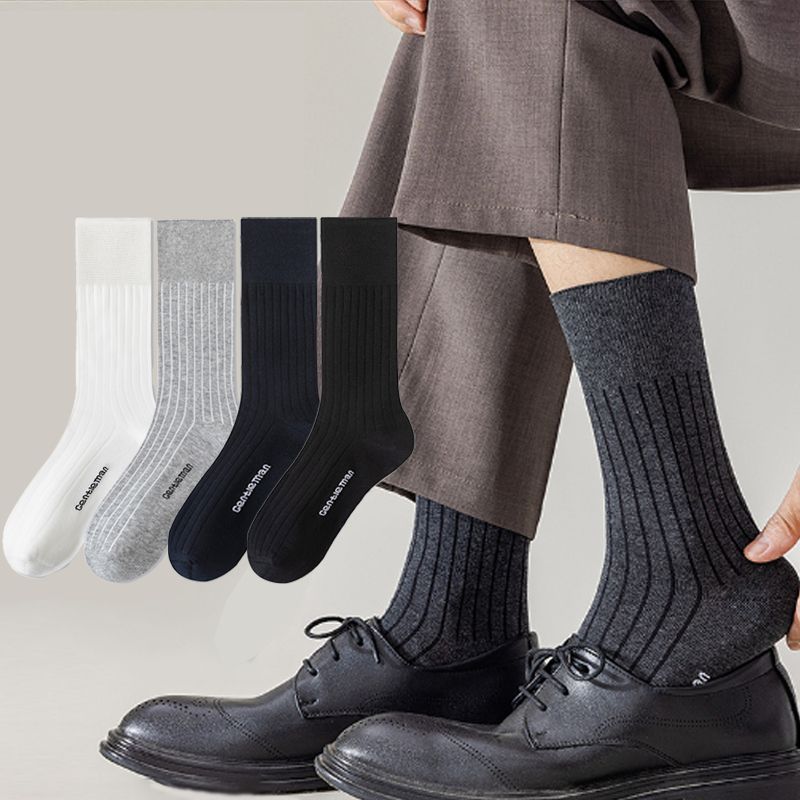 Summer high quality cotton thin socks for men Business breathable soft casual crew long mid tube soft socks spring comfortable
