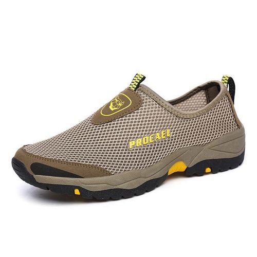 New Men's Outdoor Shoes Breathable Mesh Sneakers -Brown