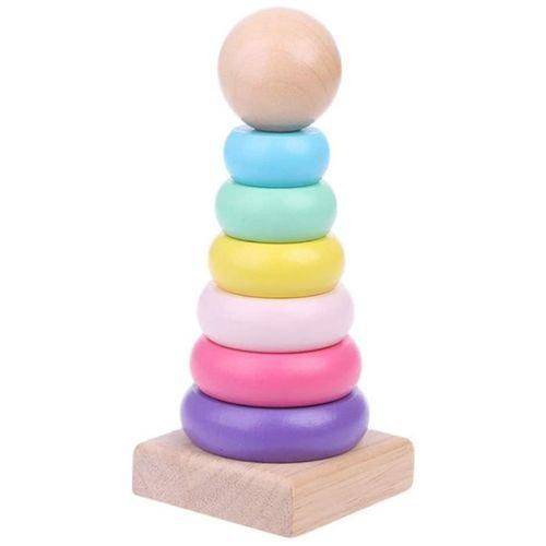 Rainbow Stacking Ring Tower Staple Ring Blocks Baby Gift