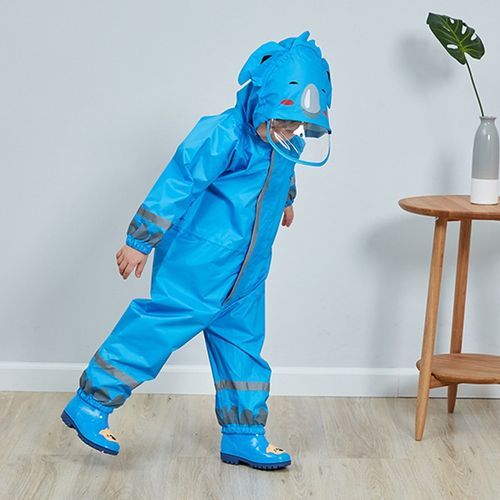 Kids Cartoon Animal Waterproof Jumpsuit Raincoat Children Rainwear