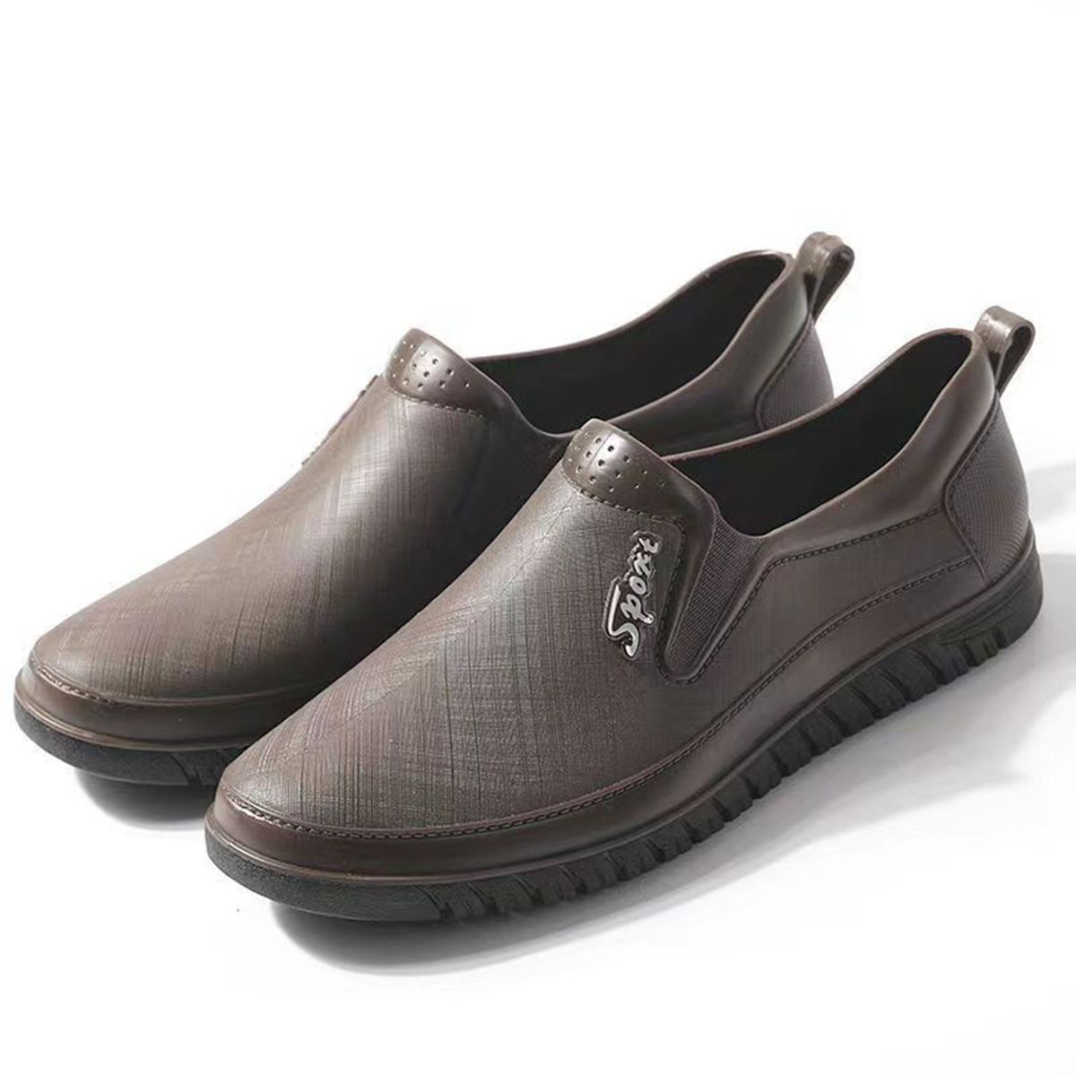 Men's Shallow Rain Boots Slip Waterproof Rubber Shoes-Blue