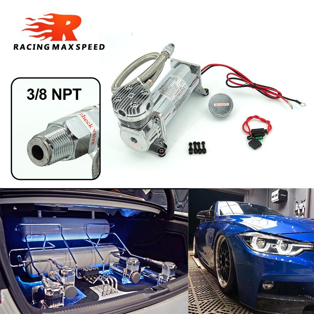 Cheap Shipping Fee Universal DC 12V 480c MAXPOWER 200 PSI OUTLET 3/8 or 1/4 car Air Suspension Compressor/ Pump